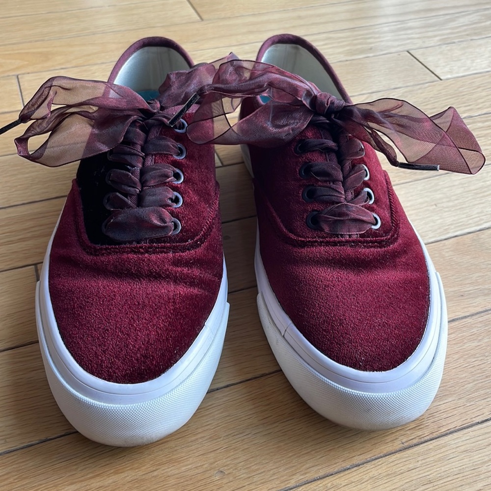 Burgundy Velvet SeaVees Shoes